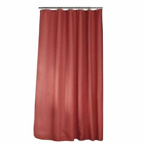 Badeværelsesforhæng 180x200 cm i terracotta farve i ren polyester