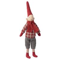 Maileg kravlenisser nr 3 med rødternet skjorte