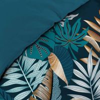 Nærbillede af mønster i sengetøj bomuld med print 140x200 cm.