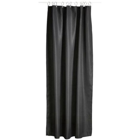 Sort badeforhæng i stof 180x200 cm jacquardvævet i ekstra kraftig kvalitet fra Zone