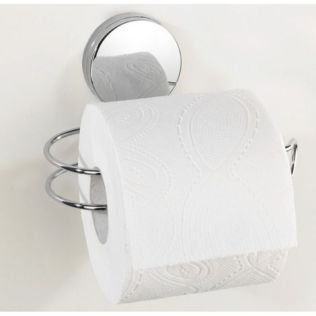 Toiletpapirholder ophængt på væg med en toiletrulle sat på