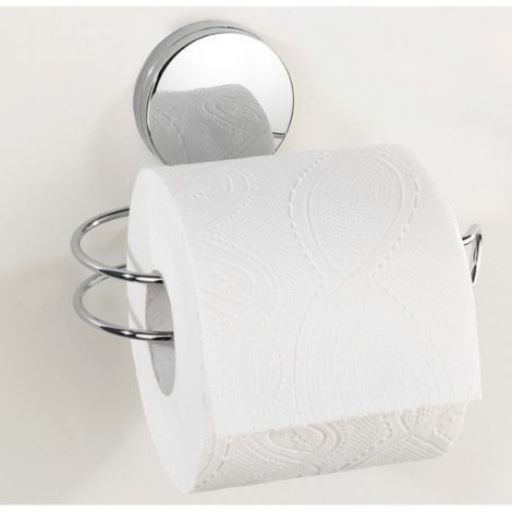 Toiletpapirholder ophængt på væg med en toiletrulle sat på