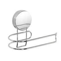 Toiletpapirholder til væg blank forkromet stål opsættes uden at skrue og bore med en selvklæbende pude static loc bærevægt max 10 kg
