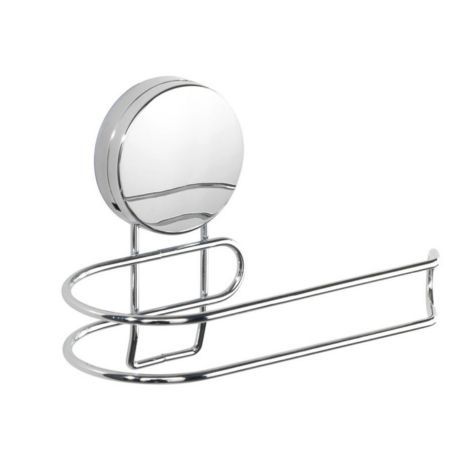 Toiletpapirholder til væg blank forkromet stål opsættes uden at skrue og bore med en selvklæbende pude static loc bærevægt max 10 kg