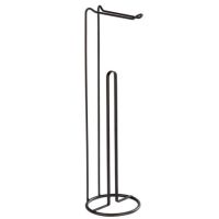 Toiletpapirholder stående i mat sort stål med plads til 3 ekstra ruller toiletpapir