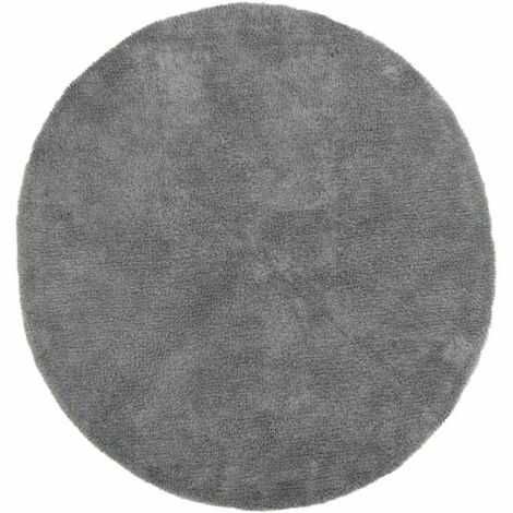 Skridsikker bademåtte grå rund Ø 80 cm. i ren bomuld