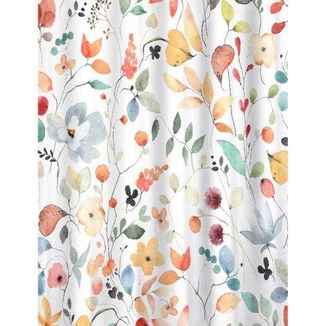 Romantisk badeforhæng med blomster 180x200 cm